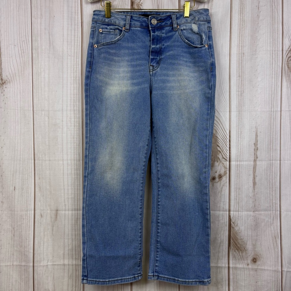BBJ Los Angeles Straight Leg Cropped Jeans Boyfriend Mom Baggy Pants Blue 11/30 - Picture 1 of 13
